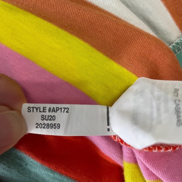 J. Crew Size Small Bright Rainbow Stripe Maxi Dress Womens Tiered 100% Cotton - Picture 11 of 15